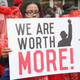 Fast-food workers and activists demonstrate outside McDonald’s downtown flagship restaurant on May 15, 2014, in Chicago. The demonstration was one of several nationwide calling for wages of $15 per hour and better working conditions for fast-food workers.
Scott Olson/Getty Images